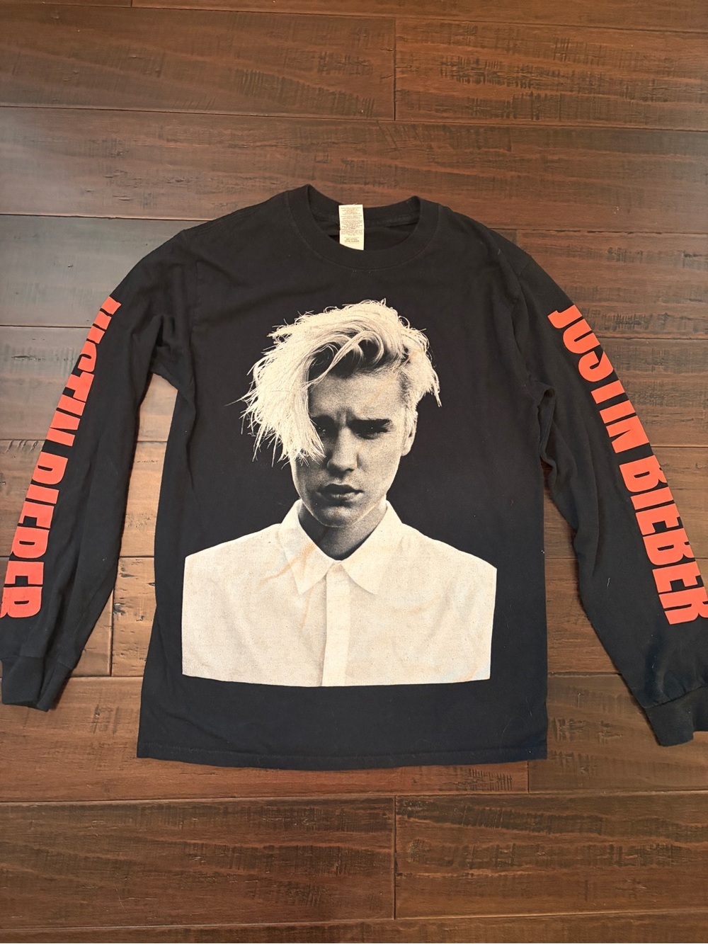 Justin Bieber Black Graphic‎ Long-Sleeve tour Shirt band Tee festival concert